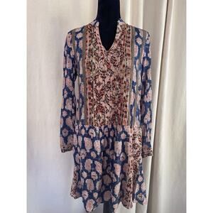 Anthropologie TINY Casual Women's Shirt Dress Boho Summer Floral Spring Sz S